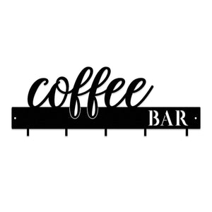 "Coffee Bar" Wall Mounted Mug Rack