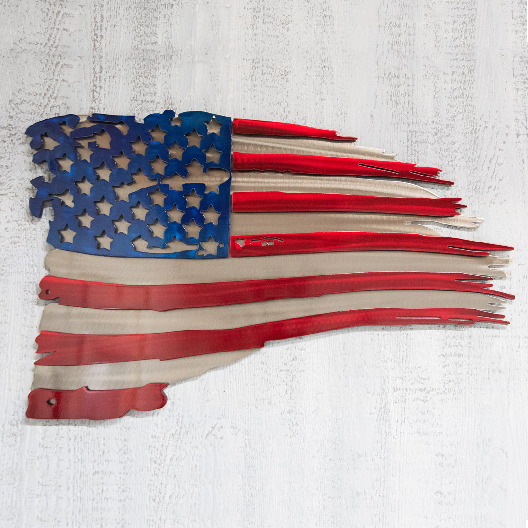2 Layered American Tattered Flag